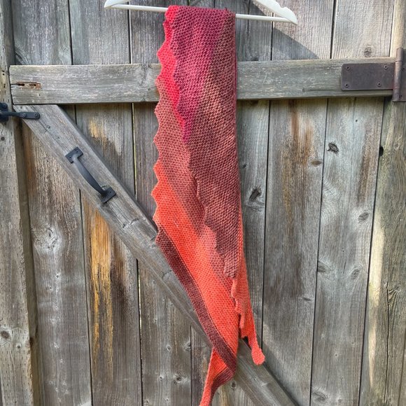 Hand Knit Fall Scarf - Picture 6 of 7